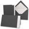 10x Karten-Set DIN B6-12 x 17 cm - 120 x 170 mm - Falt-Karten mit Brief-Umschlägen & Einlege-Blättern - Gerippte Struktur Oberfläche - Granit-Grau Dunkel-Grau - Vintage Einladungskarten