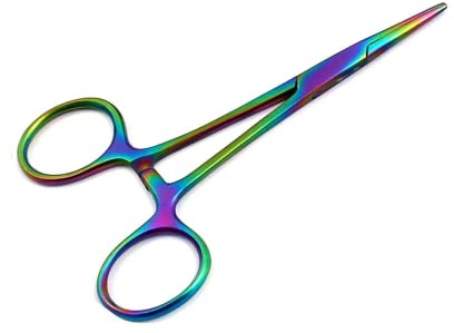 Mosquito - Alicates de aseo de mascotas de 12,5 cm para perros, gatos, pequeñas orejas de mascotas, bloqueo de pelo, multicolor (12,5 cm recto)