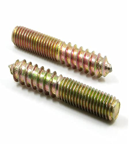 M5X40,30pcs boulon de cintre en bois à goujons en métal meubles de meuble à double extrémité fixation de vis à filetage en bois