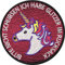 Einhorn Aufnäher Unicorn Patch zum annähen/aufbügeln | Bitte nicht schubsen, ich habe Glitzer im Rucksack | Mädchen Jeans Flicken | Schulstart Geschenk für Schulrucksack | 75x75mm