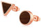 Ohrringe Damen Edelstahl Ohrringe Damen Holzohrringe Damen Holz Ohrstecker Ohrringe Geometrisch Hexagon Dreieck 8mm Frauen Geschenk (Dreieck Kreis Rosegold)