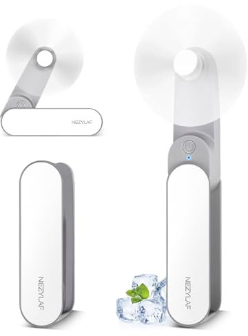 Nezylaf Portable mini handheld Fan, small Rechargeable Personal Fan for 9-15 Hours Runtime, Pocket Design for Travel/Women Essentials/vacation/beach/vacation/airplane/disney