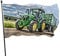 Gartenflagge für Haus im Freien, Veranda, Willkommens-Feiertagsdekoration, Flagge 3x5 Ft, Polyester-Party-Hausgarten-Flaggen-Dekoration, grüner Bauernhof-Traktor