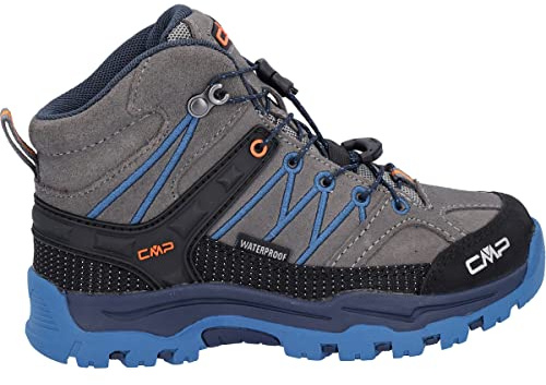 CMP Unisex Kinder Kids Rigel Mid Trekking Shoes Wp Trekking-Schuhe, Grau Meeresblau Graffite Oltremare, 32 EU