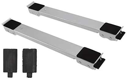 2Pcs Wachine Machines Roller Steel 300KG Load Washing Machine Stand Movable Refrigerator Base for Refrigerator Washing Machine Dishwasher(Silver)