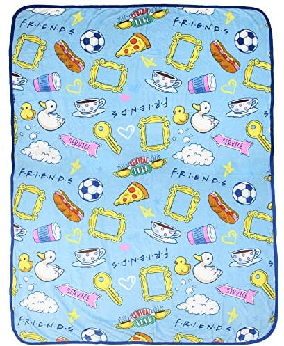NORTHWEST Friends TV Show Series Icons Allover Design Logo Plush Throw Blanket 46' x 60'