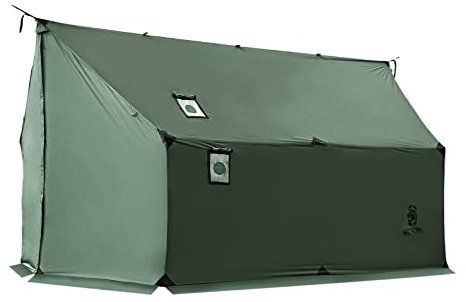 OneTigris TEGIMEN - Tienda de campaña de invierno para camping, supervivencia, impermeable, 3000 mm, lona para senderismo, color verde