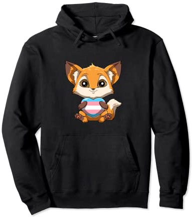 Süßer Transgender Stolz Fuchs - Fuchs umarmt Transgender Pullover Hoodie