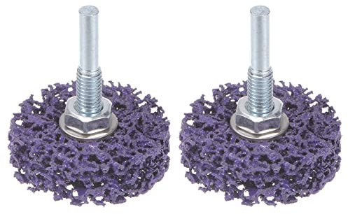 sourcing map 2pcs Paint Stripping Disc Drill Attachment 2 x 1/2 with 1/4 Shaft Strip Clean Discs for Rotary Tool Clean and Remove Paint Coating Rust, Purple