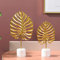 Marimor 2pcs Skulpturen Deko modern Ornament mit Basis Stein Statue - Suklpturen Moderne - kreative - Ginkgo - dekoartikel Geschenke für Wohnzimmer, Büro, Schlafzimmer, Bücherregal, Modell C