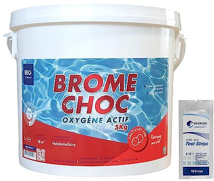 EDG by AQUALUX Brome Choc Pastilles 20g - 5kg | Activateur de Brome - Oxygène Actif Choc - Désinfection Choc sans Chlore - Dissolution Rapide + 10 Tests HPS OFFERTS 6 en 1