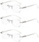 TERAISE Rahmenlose Lesebrille für Frauen mit Blauem Licht Blocking, Mode Diamantschnitt Rimless Brillen(1.5X)