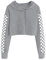 Cicy Bell Kapuzenpullover Für Mädchen Kinder Crop Tops Niedlich Plaid Langarm Mode Hoodie Sweatshirts Grau 140