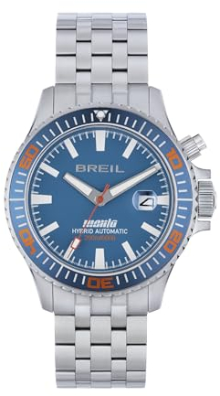 Breil Uhr Herren Manta P.R.O. Ziffernblatt BLAU Bewegung NUR Zeit HYBRID e Bracelet Stahl Silber TW2015