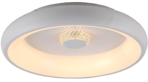 LeuchtenDirekt LED-Deckenleuchte - Weiß - Ø 45 cm - Kunststoff - Metall - dimmbar