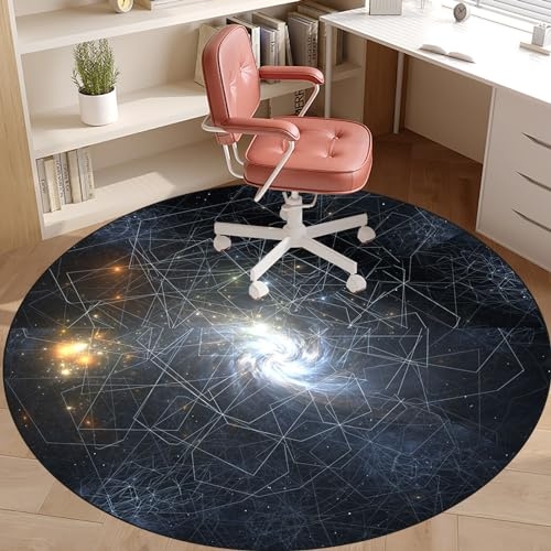 Tapis Chaise de Bureau, Tapis Chaise Gaming Antidérapant, Tapis Protecteur de Sol pour fauteuils de Gaming, Ronde Tapis protège-Sol pour Chaise de Bureau, Tapis pour Protection de sols durs 110 cm