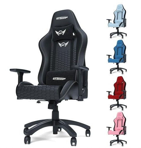 GT OMEGA | Pro Series Gen 2.0 | Gaming Chair Breathable Adjustable Reclining Computer Office Chair (PVC, White)