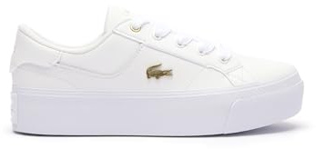 Lacoste Womens Ziane Trainers White/Gold 7