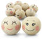 Netuno 8x Holz-Kugeln mit Gesicht smiling face 30 mm Natur runde Bastel-Perlen mit Loch für Makramee Schmuck Deko zum Dekorieren Basteln mit Holzperlen Makramee Perlen Holz mit Gesicht Augen
