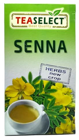 TEASELECT Senna-Tee - 2x20 Filterbeutel, 100% natürlicher Kräutertee, ohne Zusatzstoffe, Senna-Kraut, natürliches Abführmittel mit sanfter Wirkung, Senna-Blatt-Tee