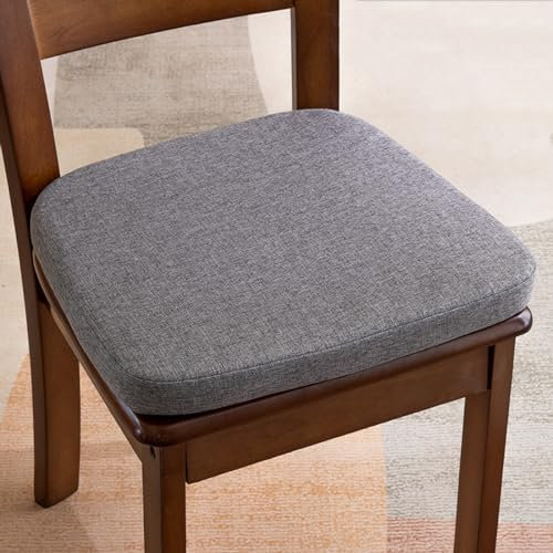 FAANAS U Förmige 1,6'' Dicken Sitzkissen, Natürliche Leinen Anti-Rutsch Sitzkissen mit Waschbarer Bezug, Hohe Dichte Schaum Bequeme Stuhl Sitzkissen(42x45x38cm, Dark Gray)