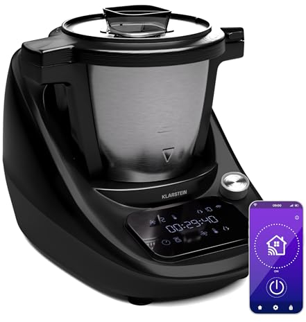 Klarstein Küchenmaschine, Knetmaschine mit 3,2L Schüssel, 1700W Profi-Küchenmaschine mit Fleischwolf, 4-in-1 Universal Küchenmaschine mit 10 Stufen, Teigmaschine mit App-Steuerung