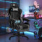 ALFORDSON Sedia Gaming, Gaming Chair con Massaggio a 2 Punti per Gioco, Sedia da Computer ergonomica con Cuscino Lombare, Altezza Regolabile, Ecopelle, Grigio