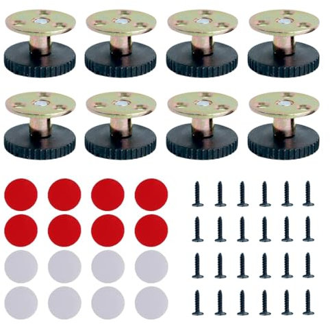 VINEST 8 Stück Möbelfüße Verstellbar 25-40mm, Anti-Kollisions Verstellbare Möbelfüße, Schrank Füße für Möbel, Möbelfüße Höhenverstellbar, Höhenverstellbare Füße für Betten Sofas