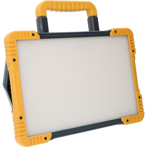 Proventa LED-Baustrahler mit zwei Steckdosen 60W kaltweiß IK08 5m Zuleitung IP54