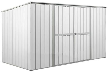 Casetta Box da Giardino in Lamiera di Acciaio Porta Utensili 345x186x192 cm Enaudi Bianca