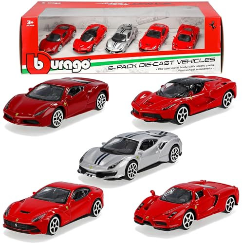 5er Set Ferrari 488 GTB Enzo 488 Pista F12 Berlinette La Ferrari 1/64 Burago Modell Auto