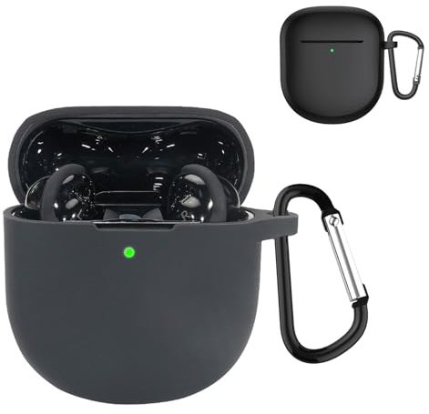 KANOYO Silikon Hülle für Bose QuietComfort Ultra/Bose QuietComfort Earbuds II Hülle Kopfhörer Case und Schutzhülle Kompatibel Ultra Silikon Cover,Stoßfeste Schutzhülle,Kratzfest - Schwarz
