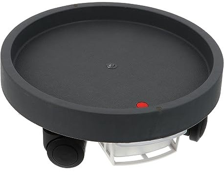 Portavasi con Ruote Universali per Vasi da Fiori Vassoio Circolare per Piante da Esterno E Supporto per Fioriera in Plastica Grigia con Cassetto Dimensioni 22.3Cm