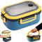 Aiareozy 1200ML Bento Box, Lunch Box, Fiambrera Campus, Estilo Bento Box Japonés, Fiambrera para Adultos, Fiambrera Infantil, Bento Box con Compartimentos y Cubiertos, Lonchera para Llevar Comida