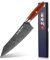 Kitory Kochmesser Kiritsuke Messer Damaskus Edelstahl 73 Lagen Küchenmesser Damastmesser 21 cm Klinge Aus 10Cr15CoMoV Stahl mit Griff aus rotem Sandelholz - Pro Damast Serie