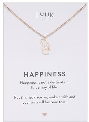LUUK LIFESTYLE Filigrane Halskette mit Anhänger aus wasserfestem Edelstahl, Geschenk für Frauen, modernes Schmuck Design