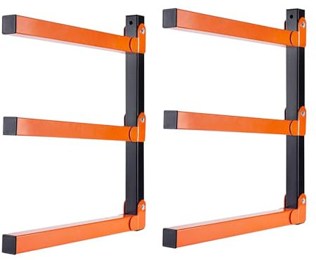 HSJKWPT 2 Stück Holzlagerungs-Metallregal, kragarmregal Wandmontage und Holzlagerung 3-Ebenen, hält bis zu 360 lbs, für Innen- & Außenaufbewahrungslösung für Garage, Keller & Vorratskammer