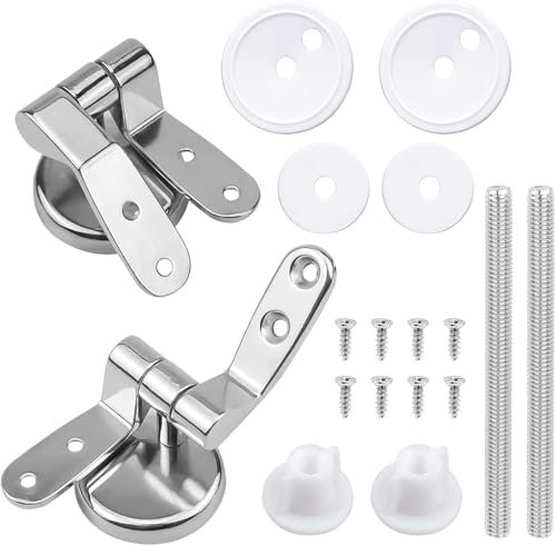 Rocard® | Cerniere di ricambio per sedile WC | Cerniere di ricambio per WC | Kit di riparazione fai da te per Wc | Con accessori e parti di riparazione per la maggior parte dei sedili WC (2 pezzi)