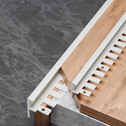 WJYWX Treppenkantenprofil, Einfassprofil Biegbar F-Form Abschlussprofil Länge:90cm*3 Stück Metallprofil Stufenkantenprofil Für Laminat, Parkett Und Fliesen(Champagne,5mmx0.9m)