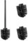 WAVEWO Edelstahl 304 WC-Bürsten Set | 1X Edelstahl Glänzender Griff (27cm) | 3X Wechselköpfe Ø6.5cm | Öko-Freundlich |Für Modernes Bad (Schwarz, 6.5CM)
