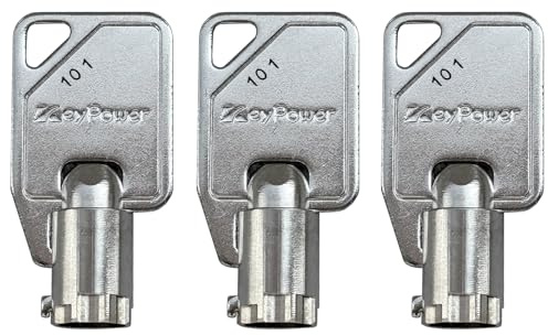 (3) KeyPower 101-124 Tubular Keys for Mac Tool & Proto Tool Box, MacTool M101-M124 Series Key, Pre Cut to Your Key Code: 102