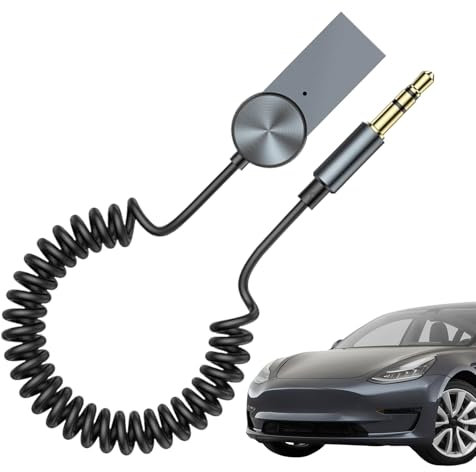 Car Wireless Adapter, Noise-Cancelling Audio Receiver, 39.37 inches Double-Device Pairing Extension, Vehicle Audio Connector for Outdoor Adventures Business Travel