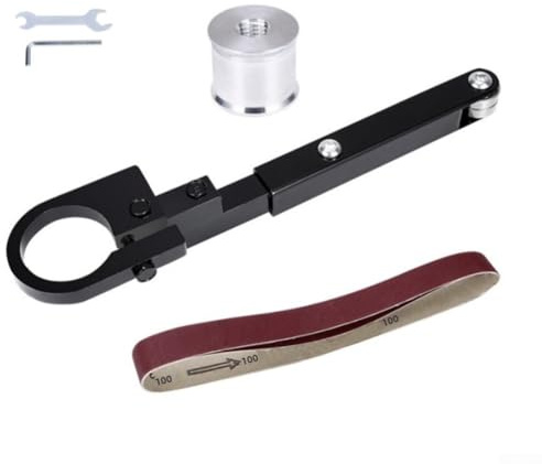 Jotekonoby Winkelschleifer-Umbausatz, Bandschleifer-Aufsatz für Winkelschleifer, Holzbearbeitungs-Bandschleifer, Werkzeug mit 270 x 20 mm Schleifband, für Metall