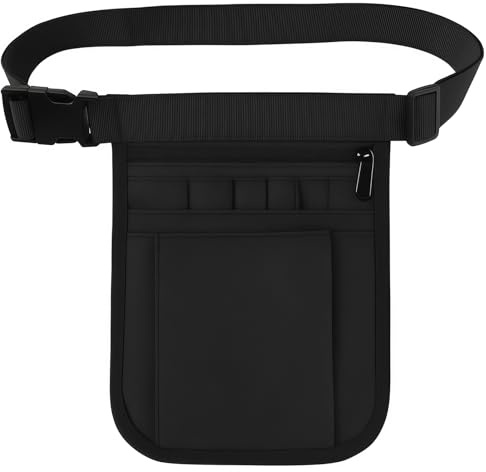 Krankenschwester Tasche Gürteltasche,Gürteltasche Einzelhandel, wasserdichte, Bauchtasche Arbeit Wasserdicht mit Verstellbarem Gurt, Tasche Pflegekraft, Pflege, Service & Alltag(Schwarz)