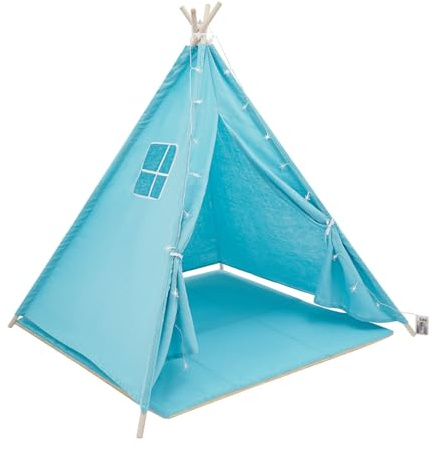 Kinderzelt Indoor,Zelt Kinderzimmer mit Licht und Fenster,Zelt Kinder für Mädchen oder Jungen im Alter von 1-12,für Innenräume,Wohnzimmer,Kinderzimmer (Blau)