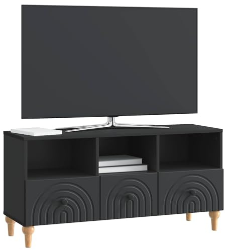 vidaXL TV-Schränk Schwarz 102 x 34,5 x 50 cm Holzwerkstoff, Wohnzimmer, rechteckiger, Vintage, robuster TV-Schrank, Stauraum Möbel, modernes Medienregal, praktische Regale