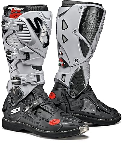SIDI Crossfire 5 - Stivali da Moto Unisex , Multicolore (Nero / Cenere), 49 EU