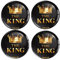 Biomar Labs® 4 x 50mm Aufkleber 3D Silikon The King Für Radkappen Nabenkappen Radnabendeckel Rad-Aufkleber Nabendeckel A 4850