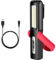 Velamp IR471 Lampe de Travail 2 en 1, Rechargeable: Lanterne COB Torche 3W Haute Puissance. Multifonction. avec Aimant et Crochet, Plastique, Rouge