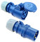IntuiFlex CEE Camping Stecker und Kupplung Set 3-polig 230 V 16 A IP44 mit Schraubklemmen - Caravan Wohnmobil Wohnwagen Boot Zubehör/CEE Stecker Camping Set - PCE Shark IP44 230V 16A Blau Bundle